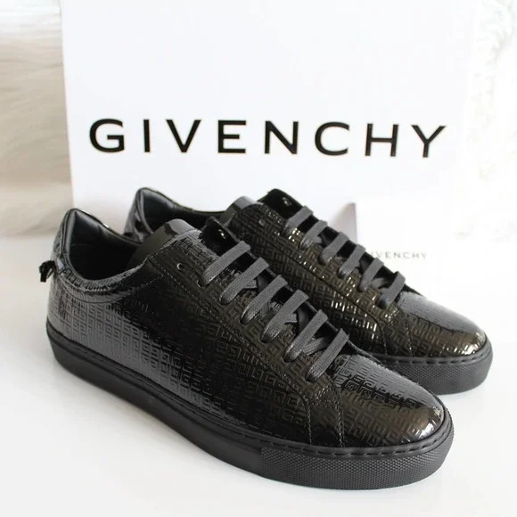 Givenchy Women's Urban Street Allover Logo Monogram Black Patent Leather Sneaker - Picture 5 of 16